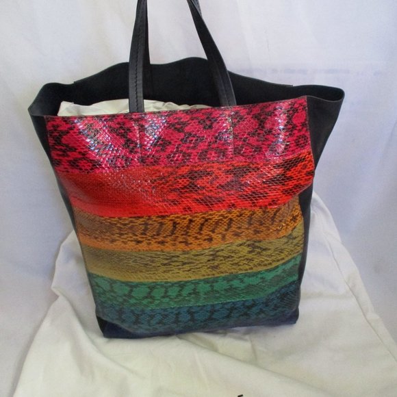 NEW CELINE CABAS AYRES SNAKE RAINBOW Tote PRIDE - Picture 10 of 12